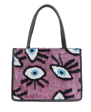 Jessica Pink Eye Pattern Women Medium Tote Bag