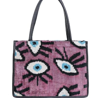Jessica Pink Eye Pattern Women Medium Tote Bag