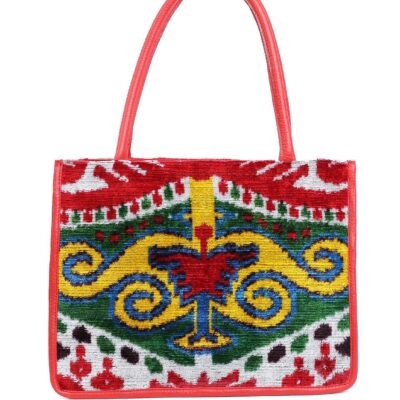 Aleyna Red Tribal Embroidery Women Medium Tote Bag