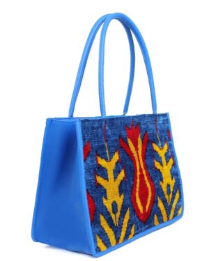 Fabia Blue Flame Pattern Women Medium Tote Bag