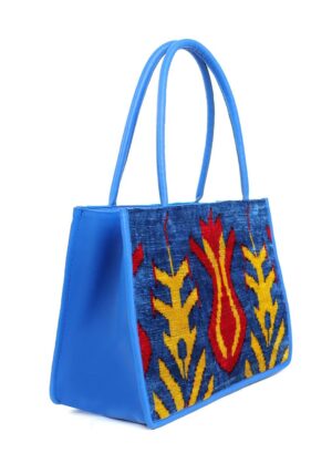 Fabia Blue Flame Pattern Women Medium Tote Bag