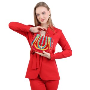 Destiny Red Striped Women Crossbody Bag