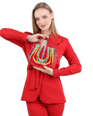 Destiny Red Striped Women Crossbody Bag