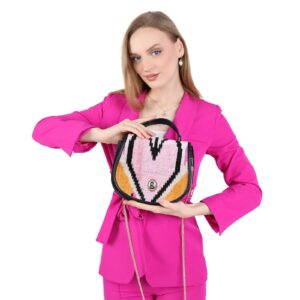 Karen Pink Heart Women Crossbody Bag
