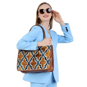 Nicola Tan Ikat Pattern Women Medium Tote Bag