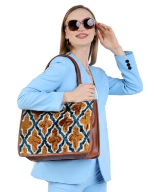 Nicola Tan Ikat Pattern Women Medium Tote Bag