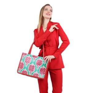 Brogan Red Pomegranate Pattern Women Medium Tote Bag