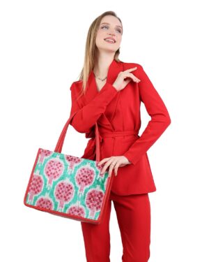 Brogan Red Pomegranate Pattern Women Medium Tote Bag