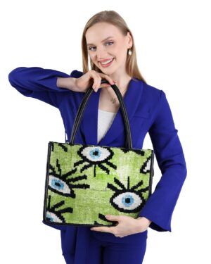 Hadiya Green Eye Pattern Women Medium Tote Bag