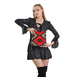 Sally Black Traditional Pattern Women Small Tote Bag