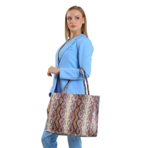 Shannon Snake Pattern Women Large Tote Bag