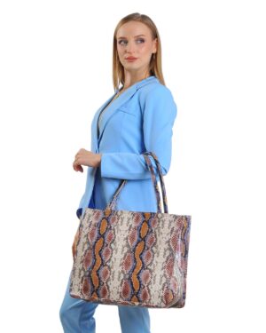 Shannon Snake Pattern Women Large Tote Bag