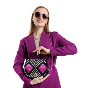 Alice Pink Tile Pattern Women Crossbody Bag