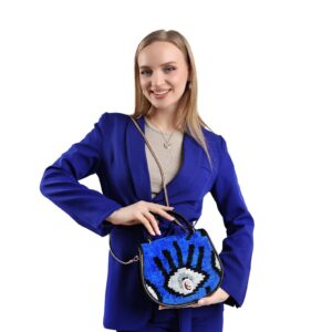 Bambi Blue Eye Pattern Women Crossbody Bag