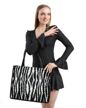 Gillian Zebra Pattern Women Large Tote Bag