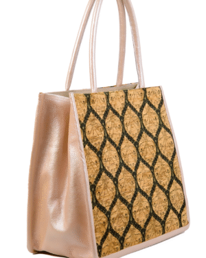 Kerri Gold Round Pattern Women Large Tote Bag