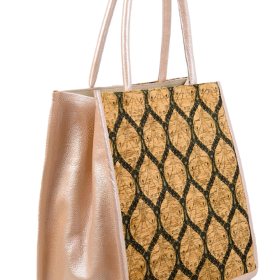 Kerri Gold Round Pattern Women Large Tote Bag