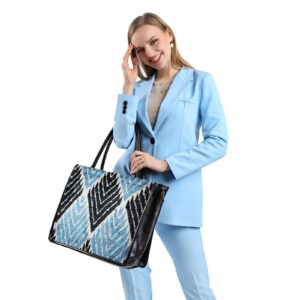 Noelle Black Ikat Women Large Tote Bag