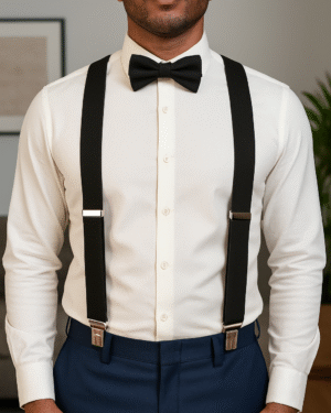 MB 01 Men's Plain Black Braces