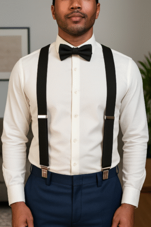 MB 01 Men's Plain Black Braces