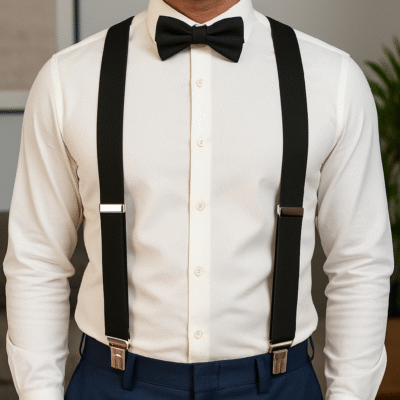 MB 01 Men's Plain Black Braces