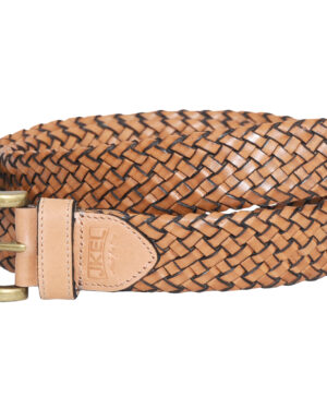 Galata Beige Plaited Leather Belt