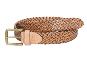 Galata Beige Plaited Leather Belt