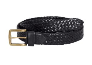 Galata Black Plaited Leather Belt