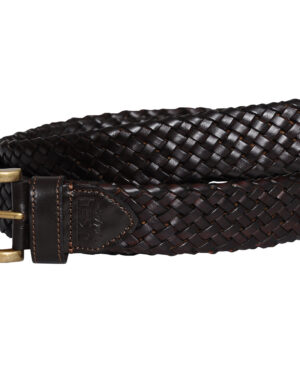 Galata Dark Brown Plaited Leather Belt
