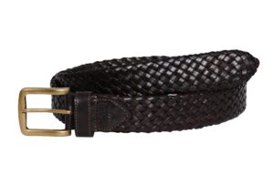 Galata Dark Brown Plaited Leather Belt
