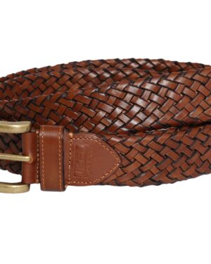 Galata Brown Plaited Leather Belt