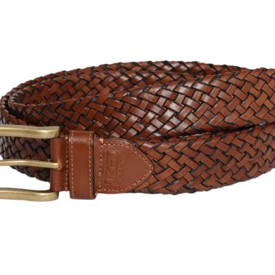 Galata Brown Plaited Leather Belt